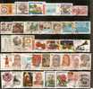 India 1977 Year Pack Of 37 Stamps Flower Lotus Earth Quake Homeopathy Gramophone Cinema Used - Volledig Jaar