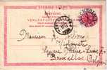 SUEDE-ENTIER POSTAL DE STOKHOLM POUR BRUXELLE 19-9-1899 - Entiers Postaux