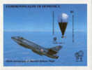 DOMINICA 1983, Airplane & Baloon $5, IMPERF. Sheetlet    [non Dentelé, Geschnitten,no Dentado,non Dentellato,on - Luchtballons