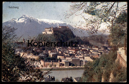 ALTE POSTKARTE SALZBURG PANORAMA STEMPEL RESTAURANT FESTUNG HOHEN SALZBURG 1927 Cpa Postcard AK Ansichtskarte - Salzburg Stadt