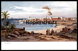 ALTE POSTKARTE SUEZ SIGN. FRIEDRICH PERLBERG Sues Ägypten Egypt L'Egypte Kamel Camel Chameau Postcard Cpa Ansichtskarte - Perlberg, F.