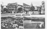 42 )FL) BOURG ARGENTAL, CPSM MULTIVUES Hotel De Ville, Centre, Vue Générale, Barrage Du Ternay, Ed J Cellard ** - Bourg Argental