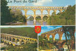 REMOULINS 30 - LE PONT DU GARD - Aqueduc Romain 3 Vues - 2 - W-24 - Remoulins