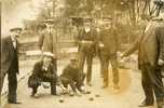 SPORT De BOULES - PETANQUE - MESURE Du POINT - BOULE - CARTE PHOTO  LEGENDEE Au DOS MONTREUIL Sous TOUTE RESERVE - Petanca