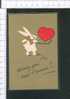 Jolie Carte Fantaisie Lapin Coeur Lettre Amour Illustrateur Lacy Edition Lacroix Lyon - Unclassified