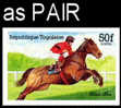 TOGO 1984, Race Horses Dawn Run 50f, IMPERF PAIR Imprint  [non Dentelé,Geschnitten,no Dentado,non Dentellato,ongetande] - Horses