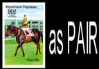 TOGO 1984, Race Horses 90f Seattle Slew, Air Mail, IMPERF PAIR Imprint  [non Dentelé,Geschnitten,no Dentado - Hípica