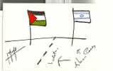 PLANTU  -  Proche-Orient 1991 Et 1992 : Dessin De Plantu Paraphé Par Yasser Arafat Et Shimon Pérès  Format 15 X 10,5 Cm - Plantu