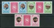 Turks & Caicos  Royal Wedding   Set Of 3  Gutter Pairs  SC# 486-88 MNH** - Turks And Caicos