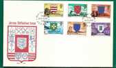 COAT OF ARMS  - JERSEY FDC DEFINITES 1976 - Yvert # 132/137 - Briefe U. Dokumente