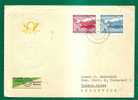 COMBAT DES PEUPLES CONTRE LA MORT ATOMIQUE - GERMANY DDR FIRST DAY COVER Yvert # 375/376 WEIMAR To ARGENTINA - Atome