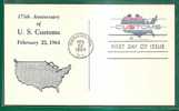 USA - 175th ANNIV Of U.S. CUSTOMS - 1964 FIRST DAY Of ISSUE Of POSTAL CUSTOMS  STATIONERY CARD - 1961-1970