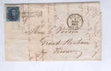 Lettre TP Médaillon 20 C Oblitération Barres EIII - Double Cercle EST No 3 1856 - Griffe Encadrée BRUXELLES  --  9/309 - Ambulanti