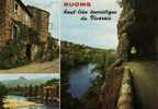 CPSM. RUOMS. LE VIEUX VILLAGE. LE ROCHER DE SAMPZON ET LE DEFILE. DATEE 1984. - Ruoms