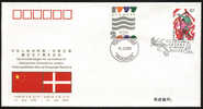 PFTN.WJ-35 CHINA-DENMARK DIPLOMATIC COMM.COVER - Brieven En Documenten