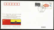 PFTN.WJ-26 CHINA-ECUADOR DIPLOMATIC COMM.COVER - Brieven En Documenten