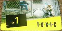 Latvia , Lettland , Lettonia - BOY WITH BMX BIKE -TOXIC- PREPAID USED CARD-1Ls A Graffiti Artist - Lettonie