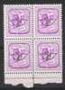 Belgie OCB V798 (**) In Blok Van 4. - Typos 1951-80 (Chiffre Sur Lion)