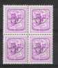 Belgie OCB V798 (**) In Blok Van 4. - Typo Precancels 1951-80 (Figure On Lion)