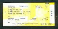 Ticket (billete, Biglietto, Kaartze) Train (zug, Tren, Treno) : Zandvoort A Zee - Amsterdam A.R. (Hollande, Pays-Bas) - Europe