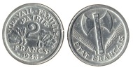 ** 2 FRANCS 1943 BAZOR ETAT TTB+ **2F58 ** - 2 Francs