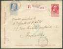 Delcampe - N°76 - 25c. Grosse Barbe En Compl. S/E.P. Env. 10c. Sc ROCHEFORT En Recommandé Vers Bruxelles Le 1/12/1910. - 3617 - Buste