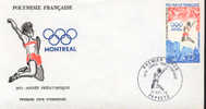 Jeux Olympiques 1976  FDC Polynesie Française  Athlétisme Atletica - Sommer 1976: Montreal