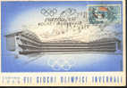 Jeux Olympiques 1956  Cortina   Ice Hockey Sur Glace Hockey Su Ghiaccio Sur Carte Officielle - Inverno1956: Cortina D'Ampezzo