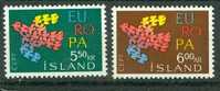 Iceland '61, Yv. 311/12, Pigeon Oiseau - Bird Dove - Europa, MNH ** - Piccioni & Colombe