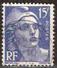Timbre France Y&T N° 886 (02) Obl.  Mariann De Gandon.  15 F. Outremer. Cote 0,15 € - 1945-54 Marianne Of Gandon