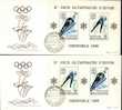 Jeux Olympiques1968 FDC Rwanda Ice Speed Skating Patinage Sur Glace Vitesse Saut Sur Ski Jumping - Winter 1968: Grenoble