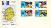 1972 Niue "Science, Medicine Etc."FDC With Complete Set - Niue