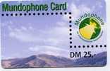 TELECARTE MUNDOPHONE CARD 25 DM - GSM, Cartes Prepayées & Recharges