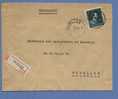 696 Op Aangetekende Brief Met Cirkelstempel NIVELLES  (VK) - 1936-1957 Open Kraag