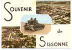 SISSONNE   -   * 3 VUES SOUVENIR DU CAMP *  -  Editeur : COMBIER De MACON    N° 101  C - Sissonne