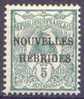 Nouvelles-Hébrides - N°   1 * Cagou - 5 Centimes Vert - Nuevos