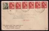 AUSTRALIA - VF 1953 PROFUSE FRANKING (7 Stamps) AIR MAIL COVER  ROZELLE To PHILADELPHIA - Marcofilia