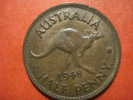 906 AUSTRALIA  HALF PENNY   CANGOO CANGURO ANIMAL    AÑO / YEAR  1948 EBC+/XF - Penny