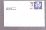 Postal Card - Official Mail 15 Cent -  Scott # UZ4 - 1981-00