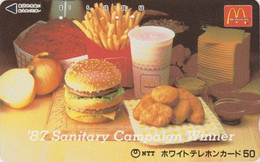 Télécarte Ancienne JAPON 1987 / 110-011 - McDONALD'S Frites Hamburger Oignon - MAC DONALDS JAPAN Phonecard - 08 - Levensmiddelen