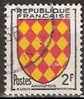 Timbre France Y&T N°1003 (02) Obl.  Armoirie De L´Angoûmois.  2 F. Noir, Rouge Et Jaune. Cote 0,15 € - 1941-66 Escudos Y Blasones