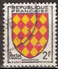 Timbre France Y&T N°1003 (02) Obl.  Armoirie De L´Angoûmois.  2 F. Noir, Rouge Et Jaune. Cote 0,15 € - 1941-66 Armoiries Et Blasons