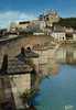 CPSM.  MONTRICHARD. LE PONT SUR LE CHER. EGLISE SAINTE CROIX ET LE DONJON 12 EME. DATEE 1969. DENTELLEE. - Montrichard