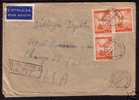 POLAND VF KOLACZYCE REG AIR MAIL 1947 COVER To CHICAGO (reception At Back) - Trio Of Yvert # A15 - 30z - Vliegtuigen