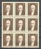 MOSCICKI, 3 ZLOTY 1935, NEVER HINGED BLOCK OF 9 - Ongebruikt