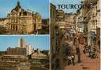 CPSM. TOURCOING. HOTEL DE VILLE . CENTRE DE GAULLE ET RUE DE LILLE. EN PARTIE RUE PIETONNE. DATEE 1977 - Tourcoing