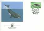 W0493 Eubalaena Glacialis Baleine Franche 1990 Feroe FDC Premier Jour WWF - Walvissen