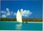 CARTE POSTALE  DE TAHITI - BALLADE EN PIROGUE POLYNESIENNE A VOILES - Tahiti