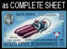 CV:€112.00,ADEN-Qu´aiti State In Hadhramaut 1967, Olympics Grenoble Bobsleighting Air Mail 35Fils, Imperf.sheet:70 - Hiver 1968: Grenoble