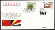 PFTN.WJ-69 CHINA-SEYCHELLES DIPLOMATIC COMM.COVER - Lettres & Documents